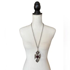 Vintage Gothic Cross Medallion Pendant Necklace